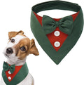 FUAMEY Dog Tuxedo Christmas for Medium Dogs,Dog Formal Suit Dogs Attire Pet Bow Tie Puppy Party Costumes Cat Tux Outfits Pets Bandana Cosplay Adjustable Bowties Christmas Green Red M