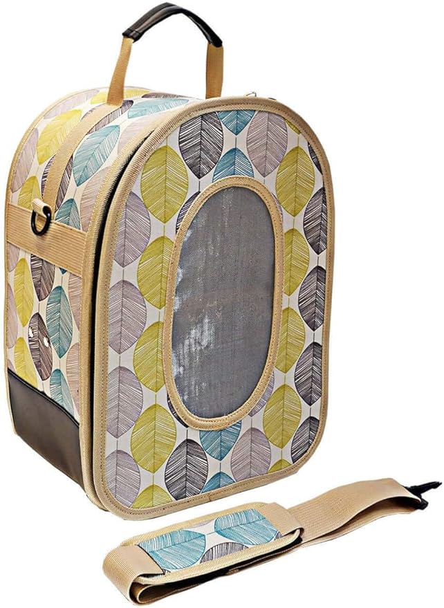 A&E CAGE COMPANY 001375 Green Happy Beaks Soft Sided Bird Travel Carrier, 13.5 x 9 x 18.5