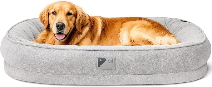 Orthopedic Dog Bed for Large Dog,Washable with Removable Cover&Non-Slip Bottom Couch Bed with Four-Sided Cushions Grey L