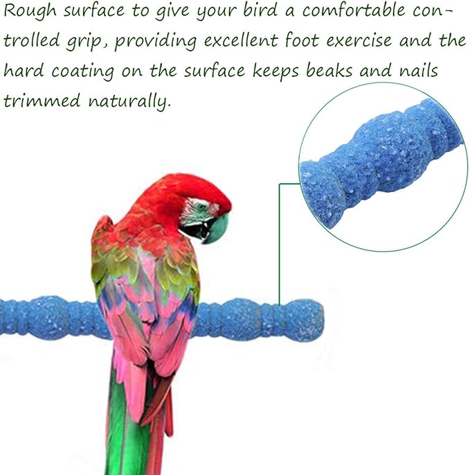 kathson 10PCS Bird Perch Parrot Stand Cage Accessories Natural Wooden Stick Paw Grinding Rough-surfaced Chew Toy for Cockatiels,Cockatoo,Lorikeet,Conure,Parakeet (Random Color,7.9inch)