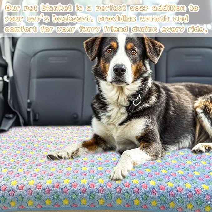 Dog Blankets for Medium Large Dogs, 3 Pack Washable Pet Throw 41" x 31", Fuzzy Soft Puppy Cover for Kennel Crate Bed