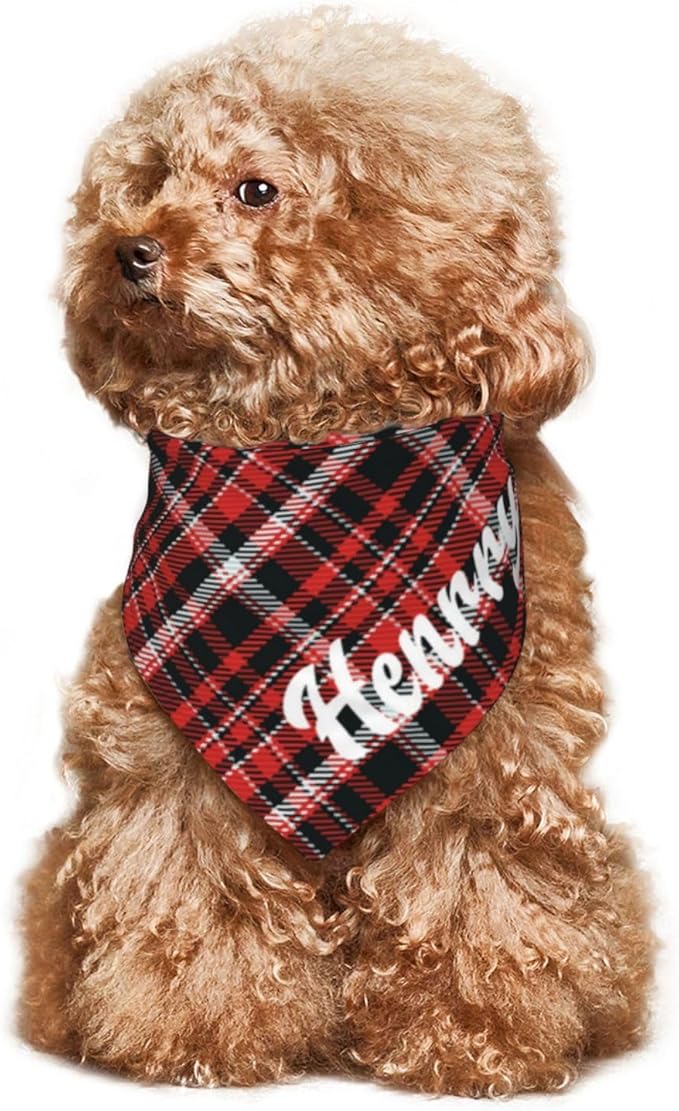 Custom Pet Scarf Personalized Dog Bandana with Name Personalized Add Your Text Bibs Triangle Head Scarfs Gift for Small Medium Large Dogs Cats Baby Puppy Pets Accessories