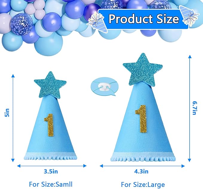 Dog Birthday Party Supplies with Hat Bandana Numbers, Light Blue Dog Birthday Set for XLarge Large Pets Puppy Boy