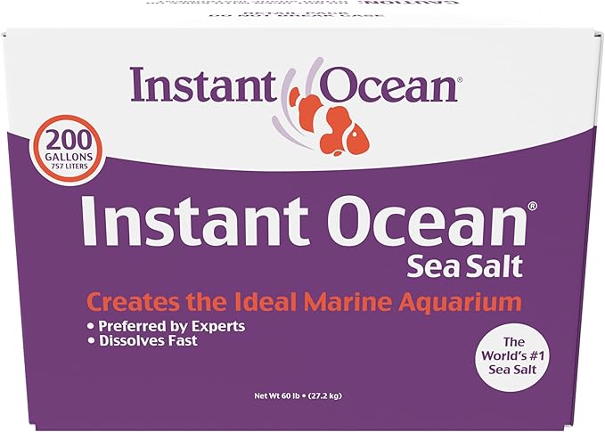 Instant Ocean Sea Salt for Marine Fish Tank Aquariums, Nitrate & Phosphate-Free