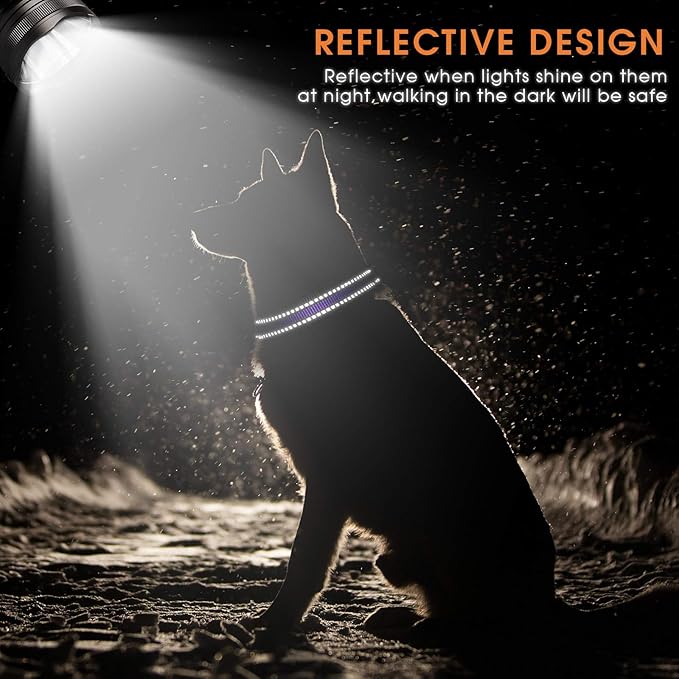 Weewooday 3 Pieces Reflective Dog Collar Nylon Adjustable Quick Release Pet Collars for Dogs(Medium)