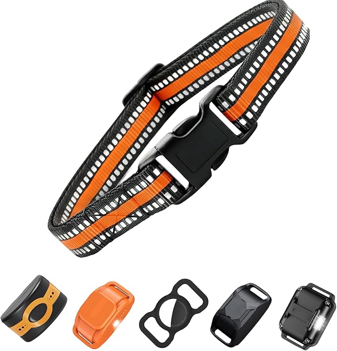 Dog Training Collar Replacement and Shock Collar Strap - 3/4 Inch Wide Adjustable Nylon Band with Reflective Replacement Strap for E Collar and Bark Collar (Orange)
