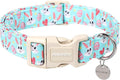 DOGWONG Easter Dog Collar, Blue Bunny Egg Dog Collar Soft Durable Adjustable Costume Cute Rabbit Easter Puppy Collar for Small Medium Large Dog