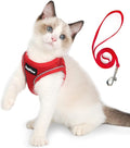 PetiFine Extra Small Step in Dog Harness and Leash Set, Cat Harness and Leash Escape Proof, All Weather Mesh Reflective, Step-in Air Vest Harnesses for Puppy(XXXS, Red)