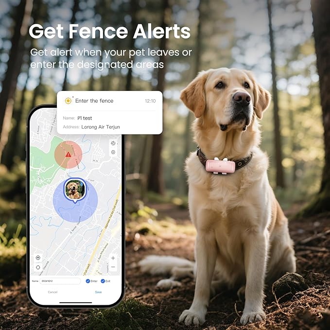 SEEWORLD Cat Tracker Mini GPS Pet Tracker for Dogs Cats Real-Time Location Tracker Virtual Fence 180 Days Location History 4G Dog Tracker for 6.5lbs+ Pets, Subscription Required