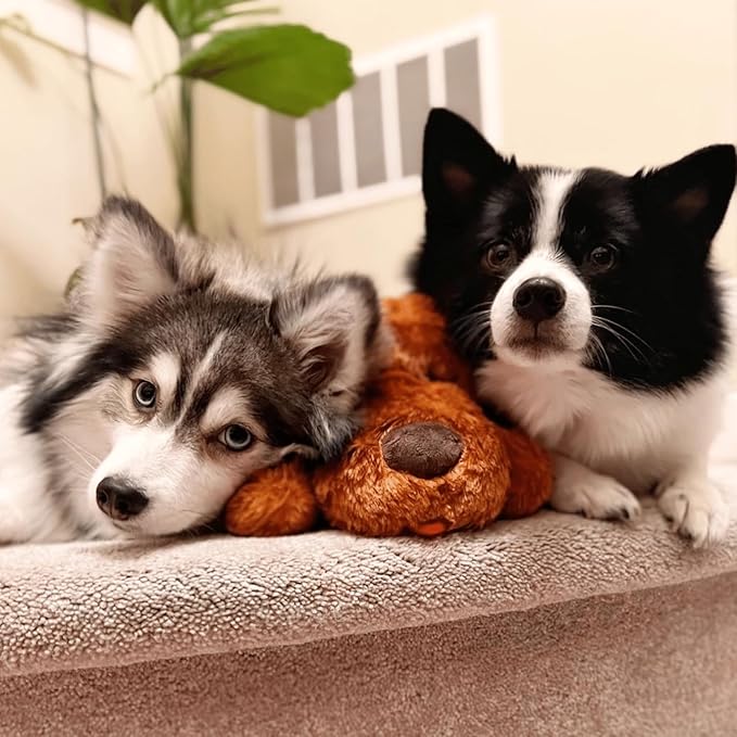 Snuggle Puppy Original Toys - Heartbeat Puppy for Dogs - Pet Anxiety Relief and Calming Aid - Comfort Dog Toys for Behavioral Training - Plus 6 Heat Packs