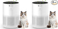 Air Purifiers for Bedroom Home with H13 True HEPA Filter, 20dB Quiet Air Cleaner for Pets Hair Dander Odor, Smoke Dust Pollen, Aromatherapy Function, White (Pack of 2)
