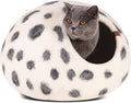 MEOWFIA Cat Cave – Premium Felt Cat Bed for Indoor Cats, Handmade Merino Wool (Snow Leopard, Medium)
