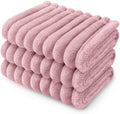 LINENLUX 1 Pack 3 Soft Dog Blanket Washable Warm Fleece Cat Blankets for Pet Puppy Fluffy Calming Flannel Pink Large