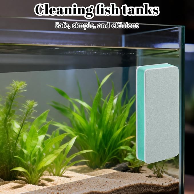 4 PCS Fish Tank Cleaning Tools, Aquarium Glass Cleaner Sponge Double Sided Sponge Brush Fish Tank Glass Surface buildew Remover Double Sided Aquarium Cleaning Pad for Fishes Turtle Tanks