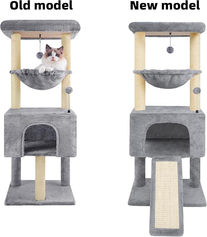 ROYPET Fashion Design 43.3" Cat Trees with Cat Houses,Grey