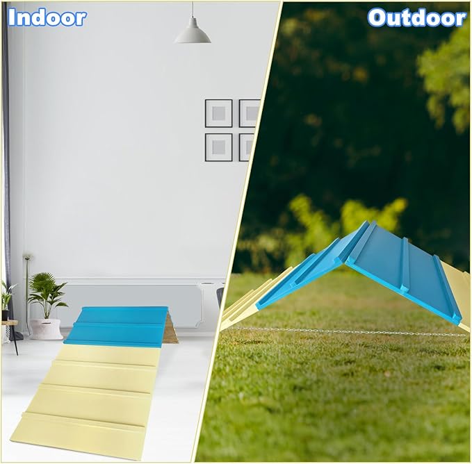 Dog Agility Course Backyard Equipment for Small & Medium Dogs, Puppy Agility Training A-Frame, Pony & Lamb Jumping Obstacle Course Ramp & Playground