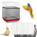 Bird Cage Cover 2 Pcs Universal Bird Cage Seed Catcher Parrot Nylon Mesh Net Cover Stretchy Mesh Skirt Covers for Round Square Cages