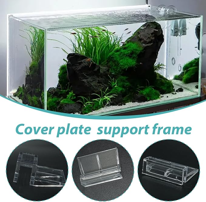 15 Pcs Rimless Aquarium Lid Clips for 9-10mm Glass, Clear Acrylic Aquarium Cover Support Clamps for Fish Tank Lid Holder, Plastic Tank Top Clips for Glass Canopy or Piscine Hoods and Covers