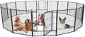 Dog Playpen,32/40/45 Inch Height in Heavy Duty, Folding Indoor Outdoor Anti-Rust Dog Exercise Fence, Portable Pet Playpen with Door for Large Medium Small Dogs and Pet (16 Panels, 40 Inch) Silver