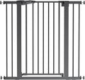 BABELIO 36" Tall Baby Gate, 26-40" Wide Auto Close Pet Gate, PressGuard C5 Pressure Mounted Metal Dog Gate, Easy-Install No Drilling, No Tools Needed, with Wall Protectors and Extension Kits, Black