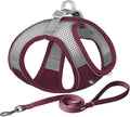 AIITLE Dog Harness, Christmas No-Pull Cat Harness with a Leash, Adjustable Reflective Puppy Vest Harness Escape Proof, Outdoor Walking, Running for Extra Small Dogs and House Cats Burgundy XXXS