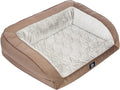 Serta Orthopedic Quilted Couch Dog Bed for Pets – Chocolate Brown (Small)