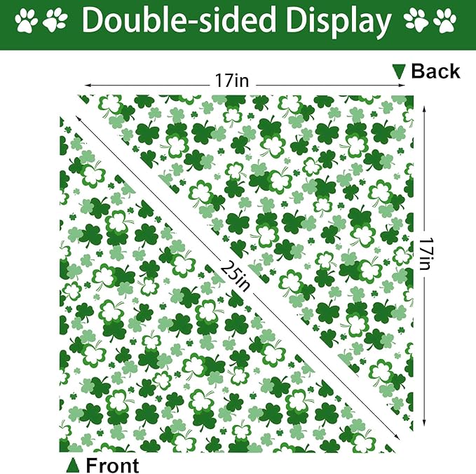 St. Patrick's Day Dog Bandana, 2 Pack Adjustable Holiday Party Pets Saint Patrick Day Bandana Triangle Bibs Lucky Cat Scarf Set