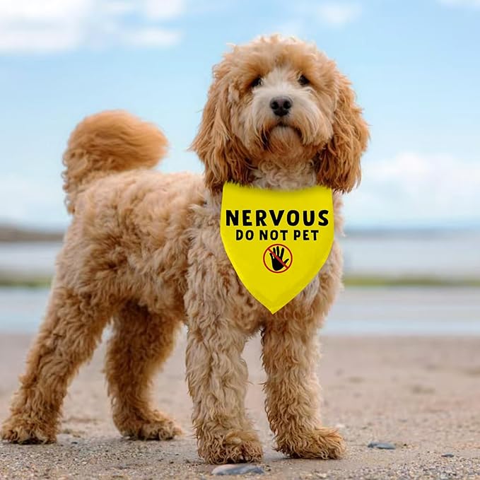 Nervous Do Not Pet Dog Bandana, Nervous Anxious Dog Bandana No Hand Sniffs Gift for Dogs Lover Pet Scarf for Boy & Girl for Small and Medium Cat Dogs