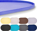 Hubulk 100% Waterproof Silicone Pet Feeding Mat with Raised Edge for Food and Water, Dog Bowl Mats, Cat Bowls Placemat with High Lip Protects Floor for Cats and Dogs (Purple, 16" L x 10" W)