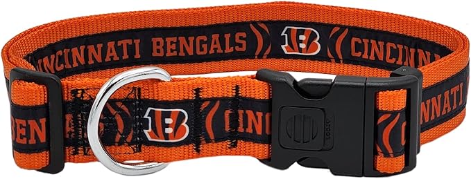 NFL Cincinnati Bengals X-Large Football Team Collar for Dogs & Cats - Shiny & Colorful Licensed by The NFL