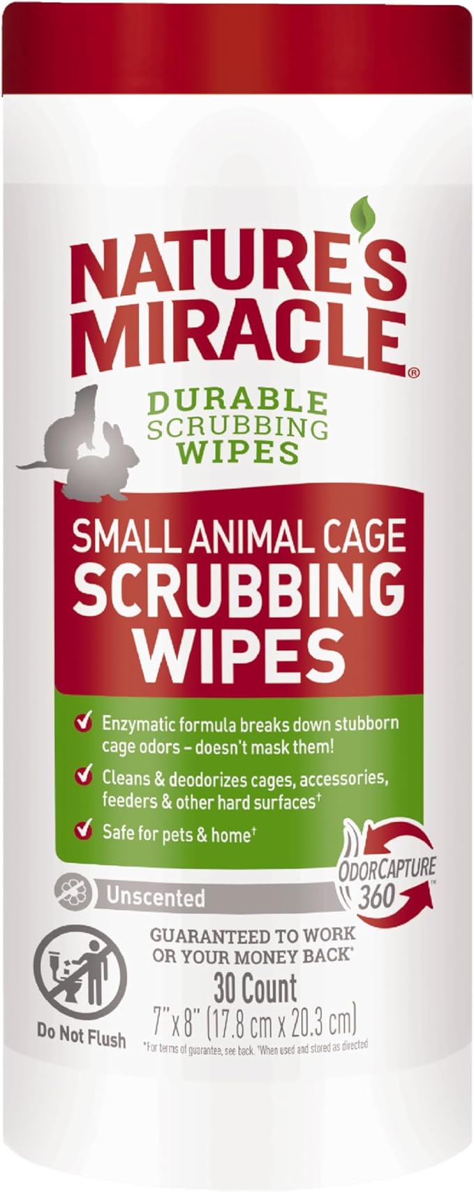 Nature’s Miracle Small Animal Cage Scrubbing Wipes 30Ct