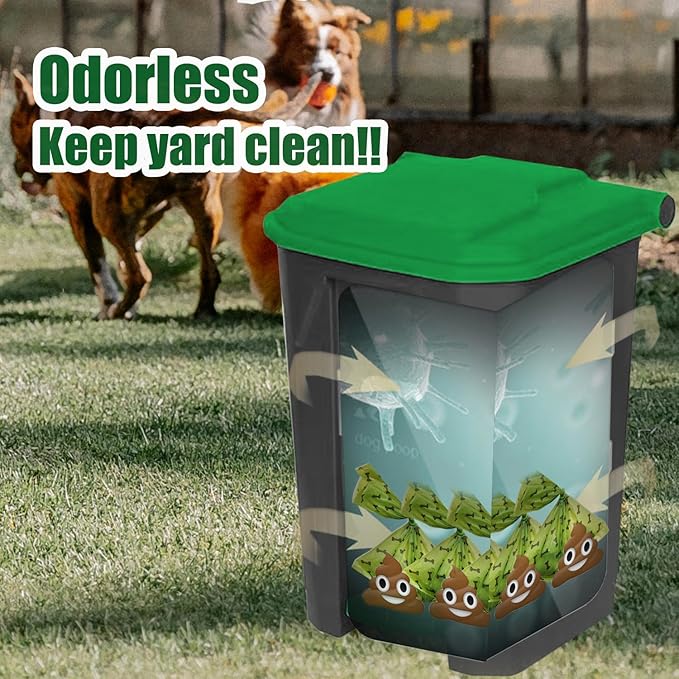 Yatmung 20L/5Gallon Dog Poop Trash Can Outside - Hands-Free Pedal Pet Waste Bin with Removable Inner Bucket - Backyard, Porch, Garage, Yard, Odorless - Dogs Poop Garbage Can Outdoor with Waste Bags