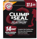 ARM & HAMMER Clump & Seal Platinum Cat Litter, Multi-Cat, 14-Day Odor Control, Rock-Hard Clumps, 27.5 lbs – Powerful Odor Eliminator with Baking Soda
