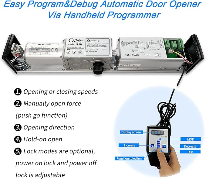 Olideauto Automatic Pet Door Opener with Smart RFID Tag Sensor for Pets,Silver Color Electric Automation Door Opener with Wireless RFID Tags for Cat,Dog