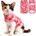 EXPAWLORER Soft Cat Sweater - Sweaters for Cats Only Warm Kitten Clothes, Fall and Winter Pet Coat Pullover Design, Fleece Sweatshirt Clothing Also for Puppy Small Dogs, Strawberry M