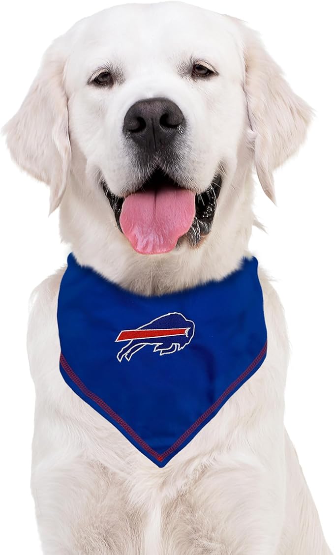 Pets First NFL Buffalo Bills TIE Bandana, Small/Medium. Dog Bandana Scarf Bib for Pet Cat Dog. The Ultimate Game-Day, Party Bandana (BUF-3550-S-M)