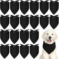 Abbylike 20 Pcs Sublimation Blank Dog Bandanas Plain Bandanas for Dogs Heat Transfer Triangle Bibs DIY for Puppy Cat Pets Birthday Costume Accessories Party Decoration (Black,Small)