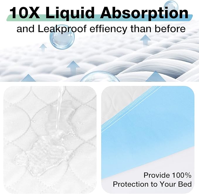 Washable Waterproof Underpads, 24" x 18" (3 Pack) Reusable Incontinence Pads for Chair, Bassinet, Crib, Car Seat, Sofa, Wheelchair, Small Size