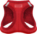 Best Pet Supplies - All Weather Plush, Reflective, No Pull Harness for Small, Medium Dogs, Cats - Secure with Hook & Loop Fastener, Buckle, Double D-Rings - Harness (Red Corduroy), S