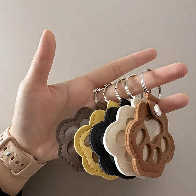 Cat & Dog Hair Keychain - Paw Shaped Leather Memorial Keepsake for Dog Cat Fur Storage, Pet Fur Keepsake Collector