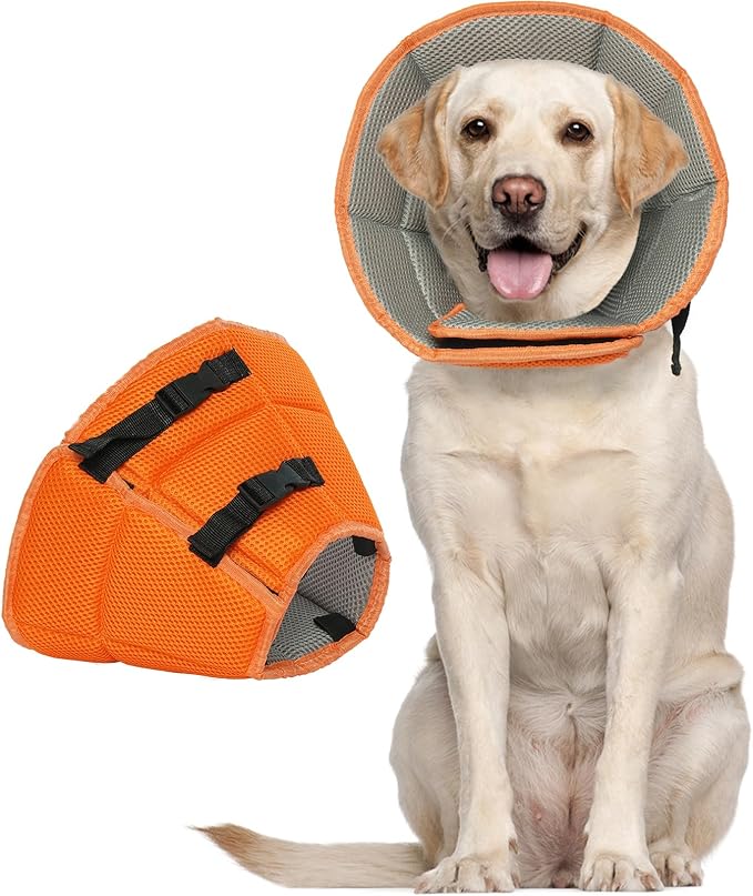 Dog Cone Collar After Surgery for Large Dogs, Adjustable Soft Cone for Dogs to Stop Licking, Professional Elizabethan Collar for Pet, Recovery Cones for Wound Healing & Hot Spots