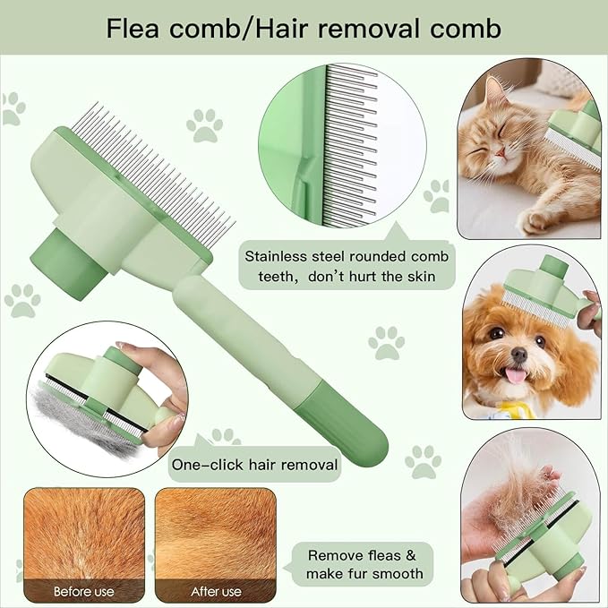 Cat Grooming Kit- 6PCS include Dog Brush For Shedding,Cat Combs For Indoor Cats,Puppy Quick-Drying Towel, Dogs Washing Gloves, Dog & Cat Pets Nail Clippers and Trimmers,Reusable.