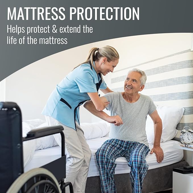 DMI Twin XL Waterproof Mattress Protector - Fitted, Noiseless Mattress Cover, Soft and Breathable, 39" x 80"x 12", White