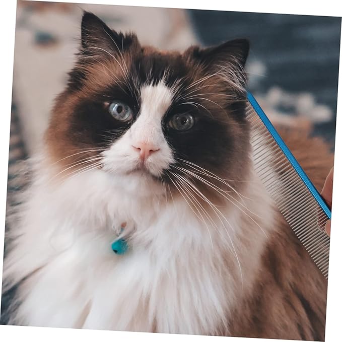 POPETPOP Daily Use Compact Pet Comb Ergonomic Design for Easy Grooming Wear-resistant Aluminum Smooth Edges for Comfortable Use for Dogs and Cats
