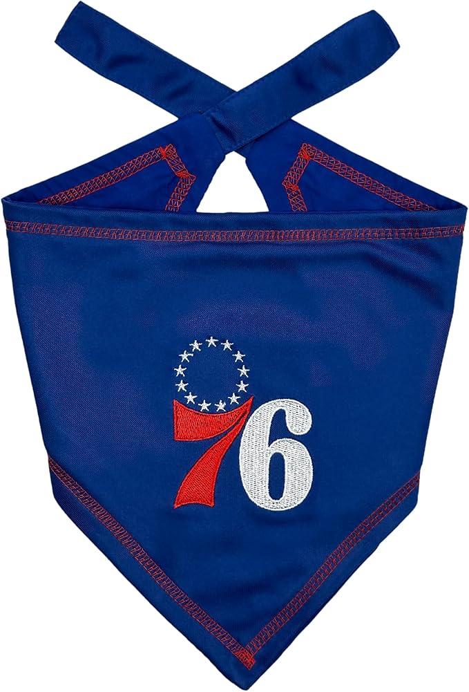 Pets First NBA Philadelphia 76ERS TIE Bandana, Size Large/X-Large. Dog Bandana Scarf Bib for Pet Cat Dog. The Ultimate Game-Day, Party Bandana