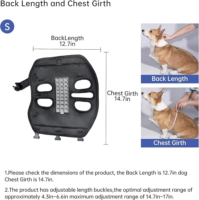 Dog Lift Harness for Small Dogs,Dog Backpack Carrier,Adjustable Padded Breathable Straps for Dogs, Disabled, Joint Injuries, Arthritis,S(4.5-7.5LBS)