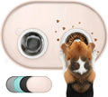 Dog Food Mat,1/2 Inch Raised Edges Cat Feeding Mat,BPA-Free Silicone Pet Food Mats for Floor Waterproof,Rubber Dog Placemats for Food and Water Bowls(Natural Tan,32"x20")