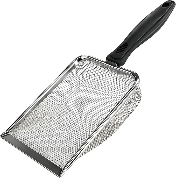 Cat Litter Scoop,Kitty Litter Scoop with Stainless Steel Mesh, 2.8mm Hole Scoop for Cat Litter,Chicken Coop Sand, Beach Sand