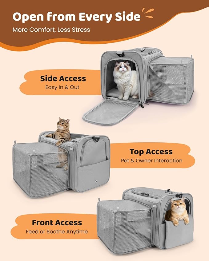MIDOG Cat Carrier Soft for Small to Medium-Sized Cats,Up to 25 Lbs, TSA Airline Approved Soft Sided Pet Carrier