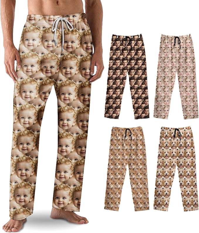 Custom Pajama Pants with Face customized PJ Pants Christmas Valentine gifts for Men Women